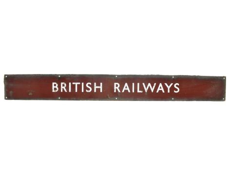 BR(M) British Railways Sign BR(M) British Railways long enamel sign in Midland region maroon128cm x 14.5cmRust to the edge wi