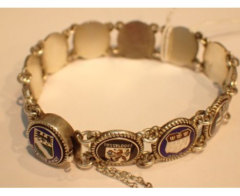 German 835 Silver and enamel bracelet 