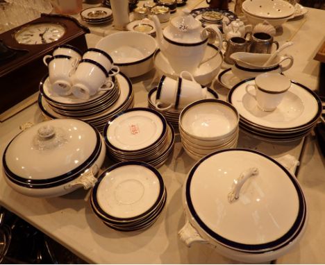 Blue and gold Royal Worcester dinner service ( approximately 67 pieces )
