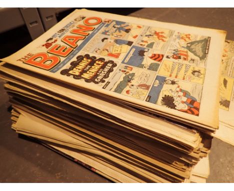 Box of vintage Beano comics 1970s - 1980s 
