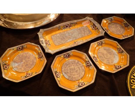 Five piece Noritake hand painted sandwich set