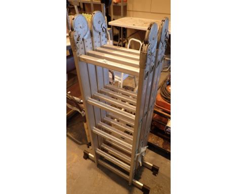 Aluminum folding multi purpose ladder