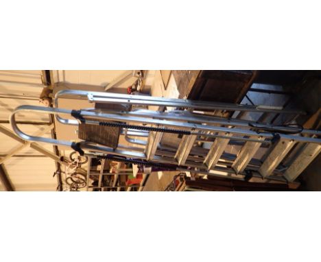 Three sets of aluminum ladders four step to six step