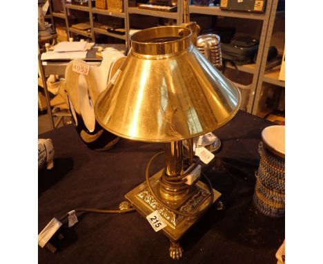 Brass lamp in the style of the Orient Express  CONDITION REPORT: All electrical items in this lot have been PAT tested and ha