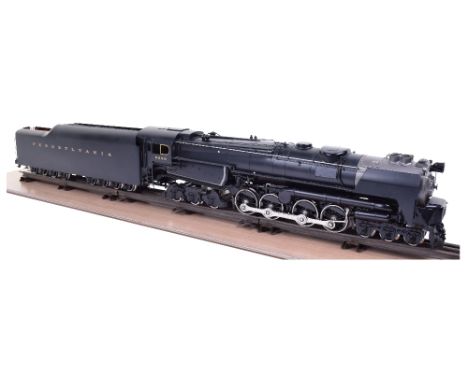 Sunset Models Inc, 3rd Rail brass 0 gauge Pennsylvania PRR 6-8-6 S-2 locomotive and tender, engine No.8800 in black livery, b