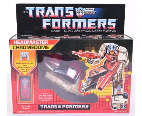 Boxed Hasbro G1 Transformers Headmaster ‘Chromedome’ 1986 issue, transforms from car to robot and back again! In mint boxed c