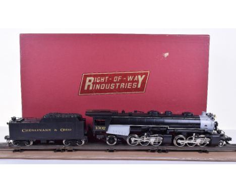 Right-Of-Way Industries 0 gauge Chesapeake & Ohio H6 2-6-6-2 articulated engine and tender, brass and metal 3-rail made by Aj