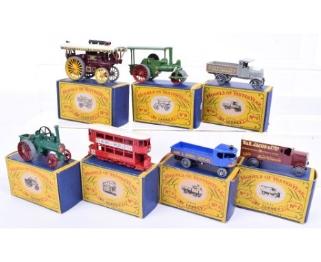 Matchbox boxed MOYY first series, Y1 Allchin Traction engine, Y3 E class Tramcar, Y4 Sentinel Steam wagon, Y6 AEC Y type lorr
