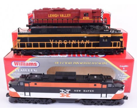 Williams three 0 gauge Diesel locomotives, big ¼” scale EF 408, Virginian-Black, EL-C Power A W/Horn, cab #131, EP101 EP-5 Ne