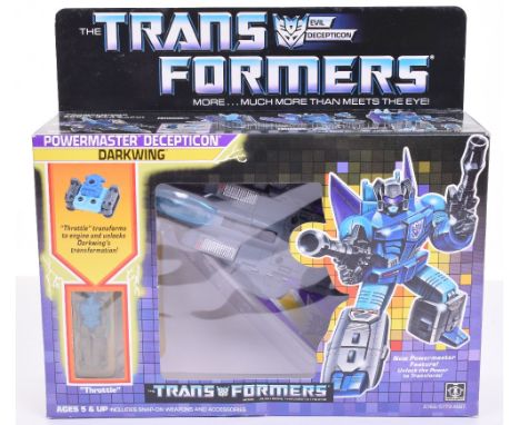 Boxed Hasbro G1 Transformers Powermaster Deception ‘Darkwing’ 1987 issue, transforms from jet to robot and back! In mint boxe