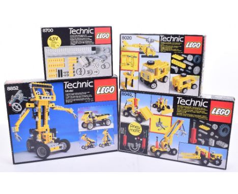 Four Original Vintage Lego Technic Sets: 8020 Universal set,8040 Universal Set, 8700 Power Pack (missing cables) 8852 Robot,a