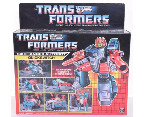 Boxed Hasbro G1 Transformers City Six Change Autobot ‘Quickswitch’ 1987 issue, transforms from robot to hovercraft to laser p