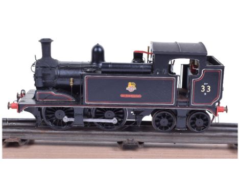 0 gauge ‘Loco Shop’ kit built 0-4-4 BR Tank engine No.33 Bembridge, two-rail electric, well detailed with external piping, br