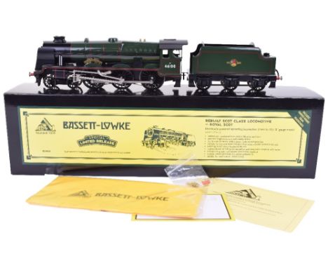 Bassett-Lowke 12-14 volt DC, Special Limited Release 4-6-0 Rebuilt Scot class locomotive – Royal Scot, engine No.46100 finish