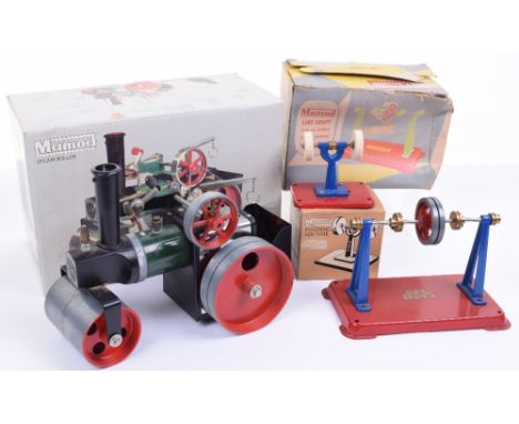 A Boxed Mamod SR1a  Steam Roller,in very good used condition, with burner, missing steering rod plus a boxed Line Shaft and a