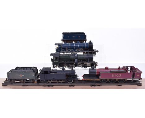 Part constructed 0 gauge kit locomotives, BR 4-6-0 locomotive Arethusa and tender, green livery, lacks two driving wheels, mo