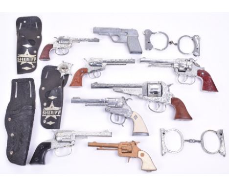 Crescent Toy Guns, Kentucky 12, Crescent Colt, in holster, Rustler Gem, Colorado,Cisco Kid, Ramrod,Crescent water pistol, one