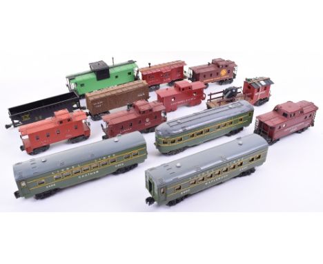 Lionel and Marx locomotives and rolling stock, Lionel 1656 0-4-0 locomotive and bogie tender, good condition, over twenty-fiv