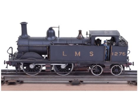 0 gauge kit built 0-4-4 LMS tank engine No.1275, two-rail electric, well detailed model with external piping, brake gear, dom