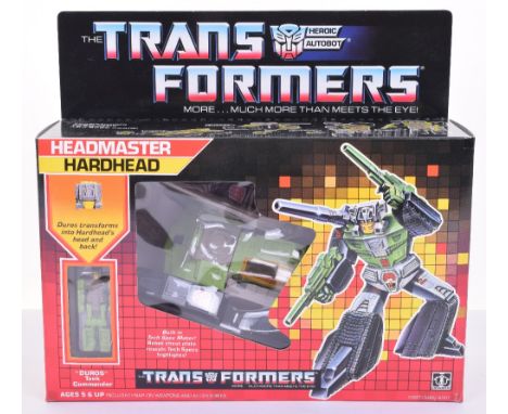 Boxed Hasbro G1 Transformers Headmaster ‘Hardhead’ 1986 issue, transforms from tank to robot and back again! In mint boxed co