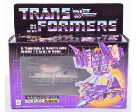 Boxed IGA G1 Transformers Triple Changer ‘Blitzwing’1985 Mexico issue,Tank transforms to plane to robot In mint boxed complet