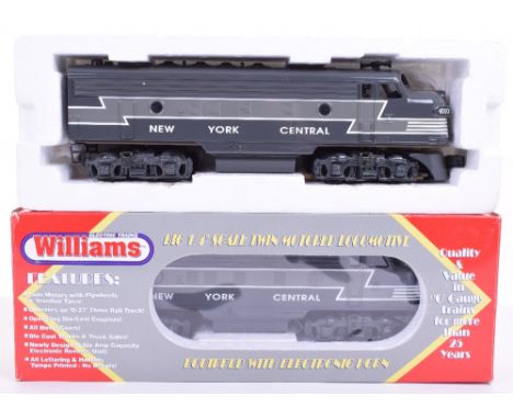 Williams 0 gauge ¼” scale New York Central F-7 A-A with horn, twin engines, power and dummy, in black and grey livery, both b