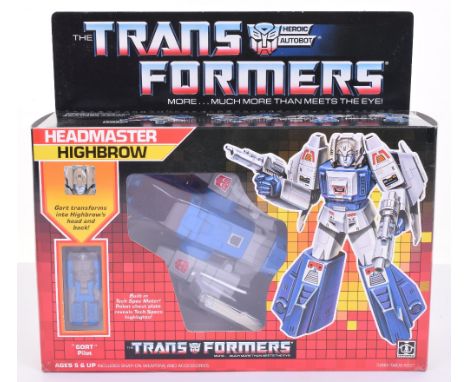 Boxed Hasbro G1 Transformers Headmaster ‘Highbrow’ 1986 issue, transforms from helicopter to robot and back again! In mint bo