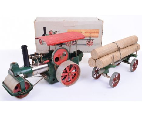 A Wilesco (German) D365 Old Smokey Steam Roller,unboxed in very good used condition with burner, plus a boxed Mamod Lumber Wa