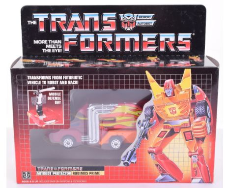 Boxed Hasbro G1 Transformers Autobot Protector ‘Rodimus Prime’ 1986 issue, transforms from futuristic vehicle to robot and ba