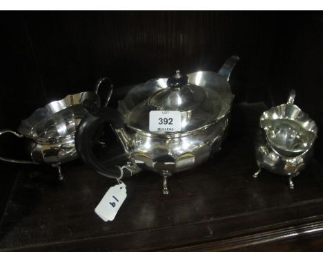 A THREE PIECE PLATED TEA SERVICE manufactured in Birmingham