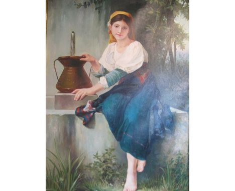 CONTINENTAL SCHOOL 20TH CENTURY
Portrait of a Young Lady Shown Seated in a Landscape
Oil on Canvas
85cm x 60cm