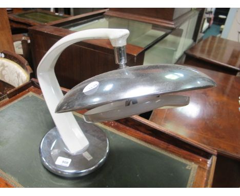 A WHITE ENAMEL AND CHROME SWIVEL LAMP c.1960's