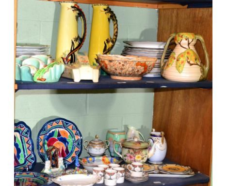 A quantity of 19th century and later ceramics mostly 1920s/30s including Carlton ware, Shorter &amp; Son, Tuscan china, Bisho