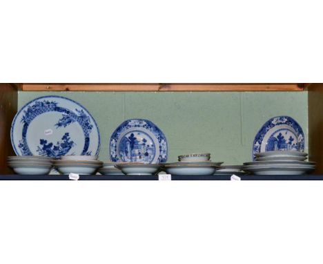 A group of 19th century Chinese export plates, saucers, dishes etc
