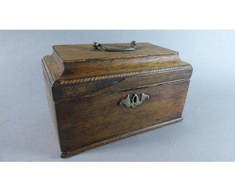 A 19th Century Sarcophagus Shaped Tea Caddy Box for Restoration. No Inner Divisions, Feet or Lids, 24cms Wide 