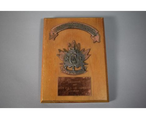 A Military Plaque for the Army Cadet League of Canada 