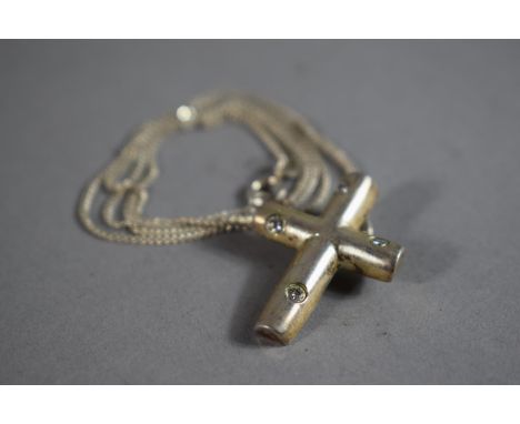 A Tiffany Jewelled Silver Crucifix on Chain 