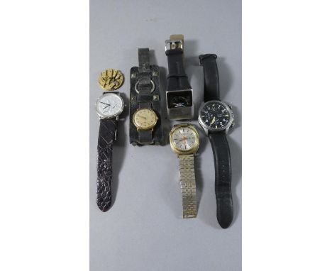 A Collection of Five Wrist Watches and a Movement, to Include Pulsar Chronograph 100m (520636), All in Need of Attention
