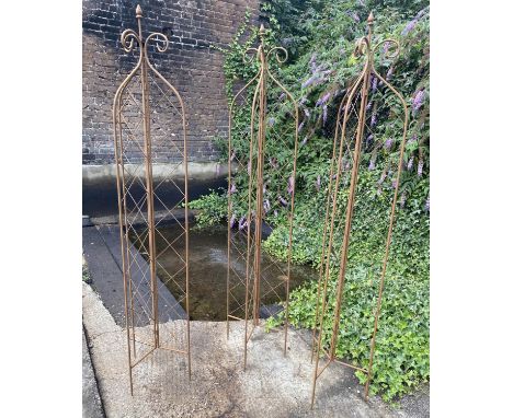 ARCHITECTURAL GARDEN OBILISKS, a set of 3 180cm H. (3) 