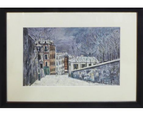 MAURICE UTRILLO 'Montmartre', lithograph, signed in the plate, 34cm x 51cm, framed and glazed. 