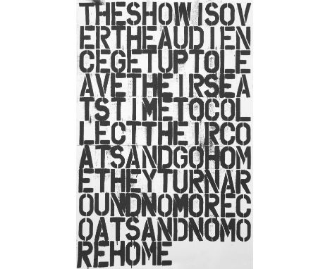 Christopher Wool (American, born 1955) &amp; Félix González-Torres (Cuban-born American (1957-1996)Untitled (The Show is Over