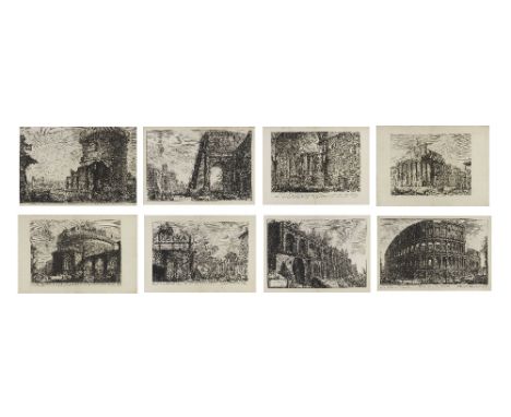 Giovanni Battista Piranesi (Italian, 1720-1778)A Collection of Eight Etchings Six plates, from Vedute di Roma: Veduta dell'An