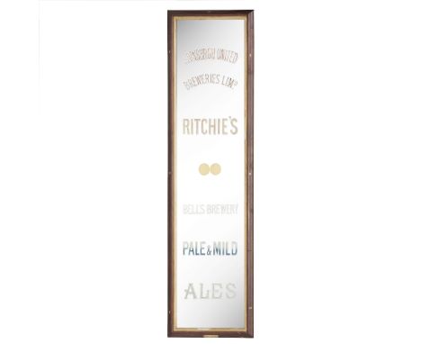 An early 20th century R Allan Edinburgh advertising mirror for Edinburgh United Breweries Ltd, Ritchie's Bells BreweryThe rec