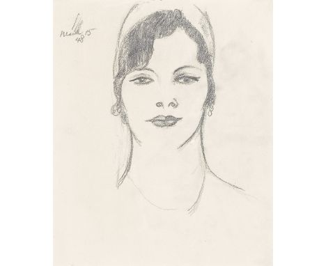 John Duncan Fergusson RBA (British, 1874-1961)Portrait study of a lady dated 'March 15/48' (upper left)pencil23.5 x 19cm (9 1
