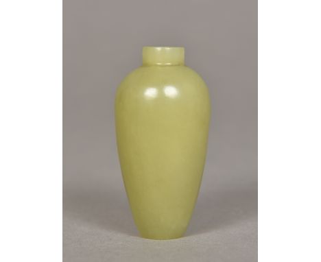 A 19th century Chinese carved celadon jade snuff bottleOf vase form.  6 cm high.    CONDITION REPORTS:  Generally in good con