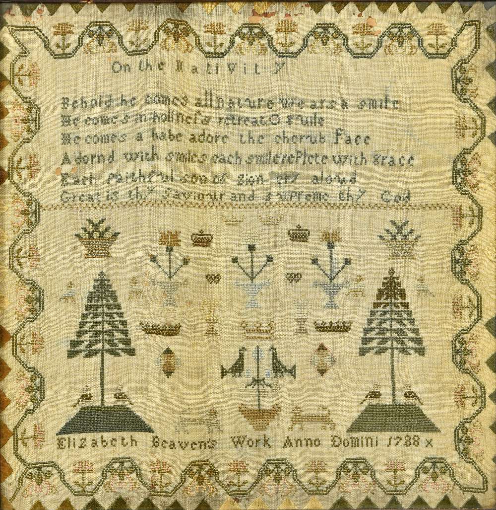 An 18th Century Needlework SamplerTypically Worked With A Verse Above ...