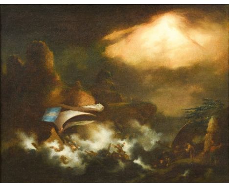 Circle of IVAN KONSTANTINOVICH AIVAZOVSKY (1817-1900) RussianShipwrecked by MoonlightOil on canvas 43 x 34 cm, framed   CONDI