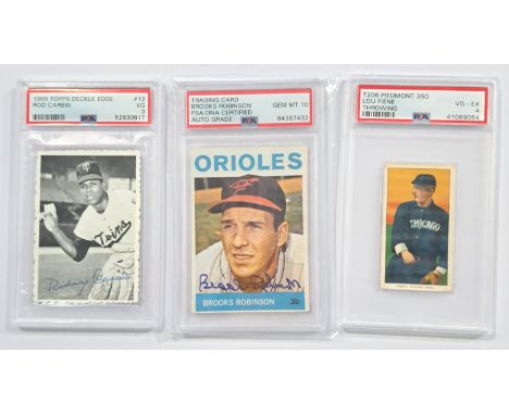 PSA Graded Vintage Baseball Trade Cards&nbsp; to include 1969 Topps Deckle Edge "Rod Carew" #12 Graded Very Good 3 and others