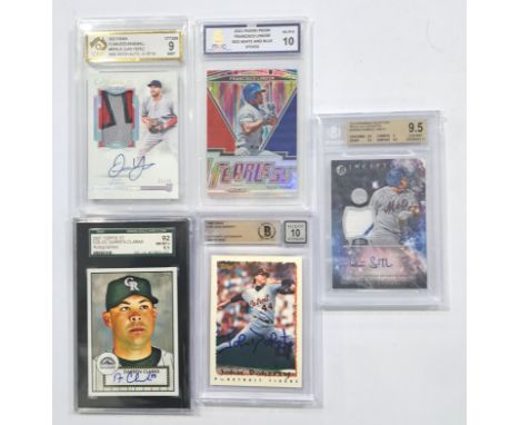 Topps, Panini &amp; similar, Graded Baseball Trade Cards comprising of Panini MGC Graded 2021 Panini Prizm "Francisco Lindor"