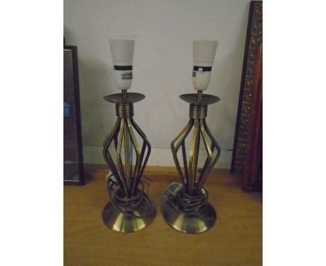 2 brass lamp bases
